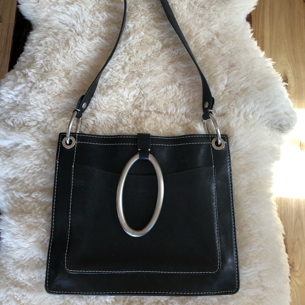 DKNY black leather purse